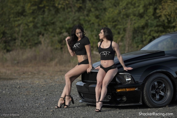 Bex Russ and Bianca Owens with JD Joyride TV for the ShockerRacing Calendar Cover Shoot
