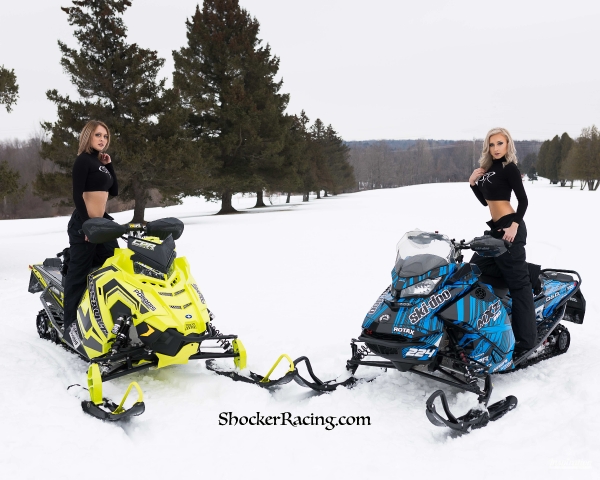 Lam and Courtney Lynn for ShockerRacing Girls with Snowmobiles